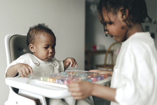 girl playing with toys