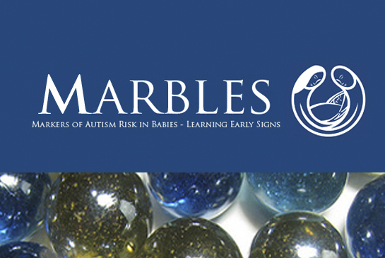 Marbles logo with a picture of a group of colored marbles