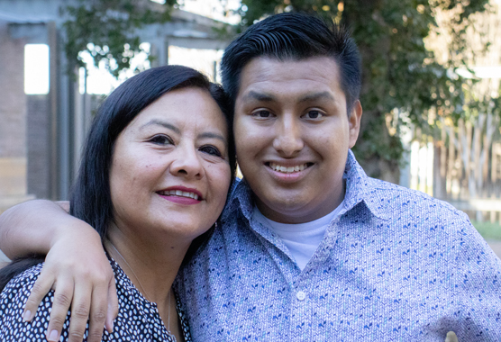 parent with her son