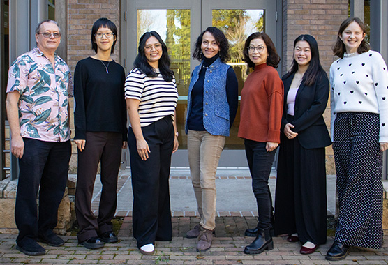 Marjoire Solomon with her research staff in the courtyard of the MIND Institute