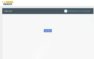 Screenshot showing a portion of Step 2, including a "Video Visit" screen with a "Join Now" button