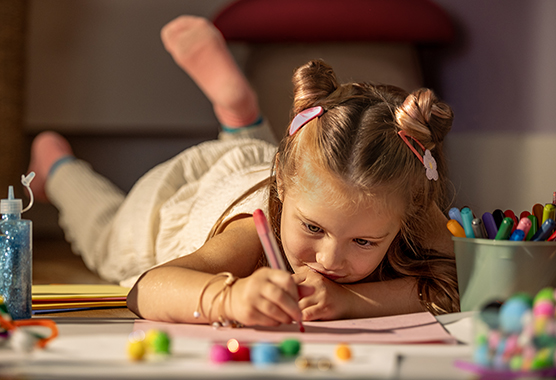 UC Davis Health patient Giada coloring.