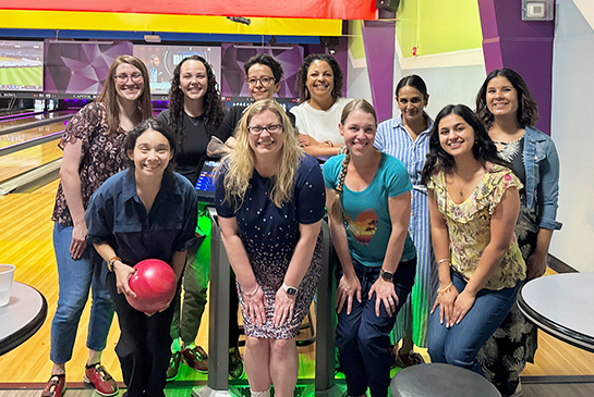 CCAP trainees and faculty bowling together at 2026 retreat