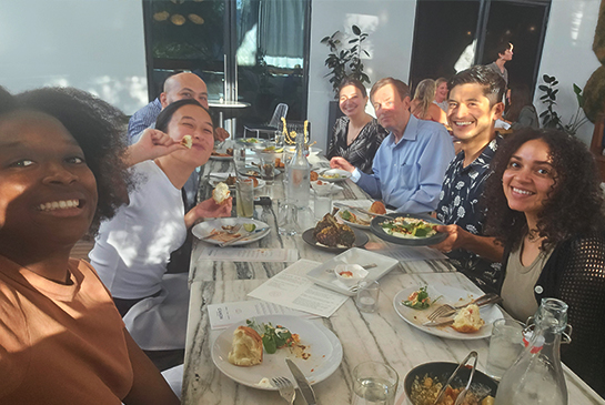 Group dinner of residents with Dr. Hinton