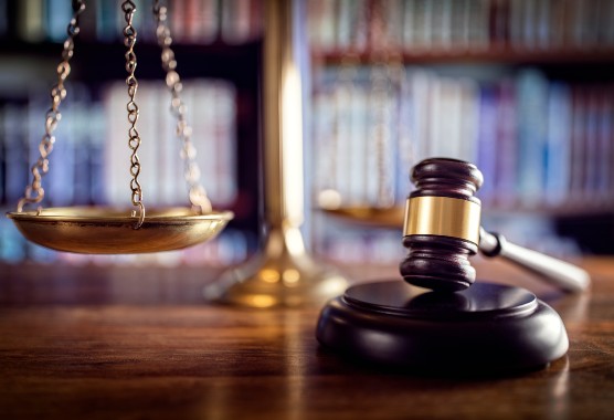 Judge's gavel on a desk