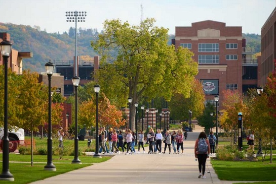 University of Wisconsin - La Crosse campus with students