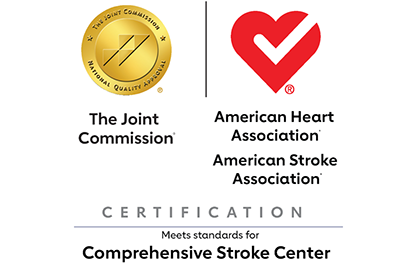 The joint commission, american heart association, american stroke association, certification. Meets standards for comprehensive stroke center.