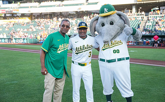 A's spread cancer awareness and spirit of fun