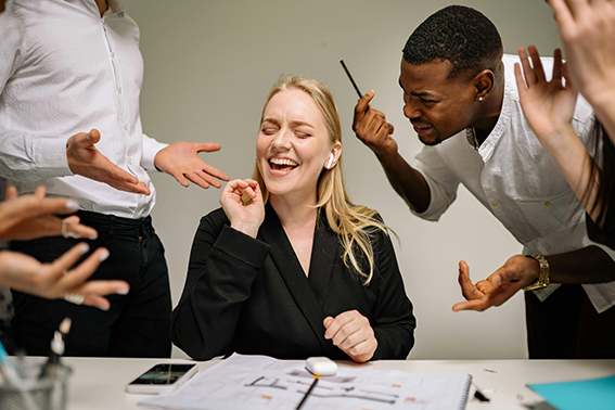 Office lady with stress in the office