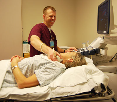 Ronningen with patient © UC Regents